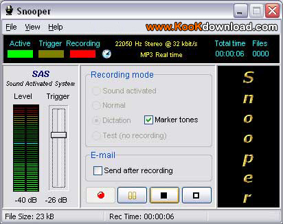 نرم افزار ضبط مخفی صدا در کامپیوتر با Snooper.1.48.12