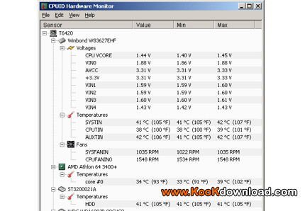 نگهداری و نظارت بر سخت افزار توسط CPUID HWMonitor Pro v1.40