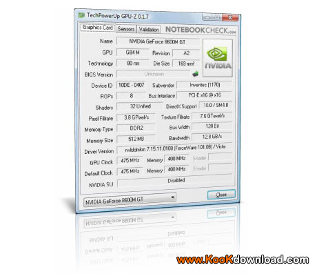 نرم افزار نمایش اطلاعات کارت گرافیک GPU-Z 0.7.3