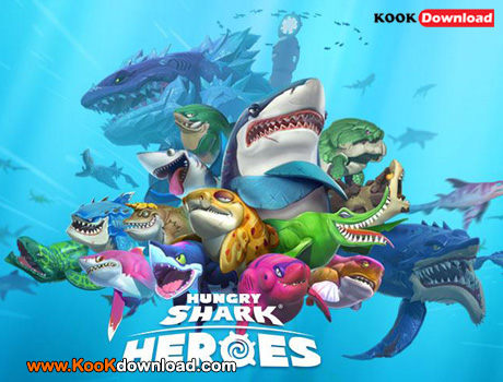دانلود بازی شبیه ساز قهرمانان کوسه گرسنه برای اندروید Hungry Shark Heroes 2.4
