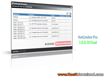 دانلود نرم افزار مدیریت شبکه NetLimiter Pro 3.0.0.10 Final