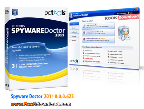 دانلود نرم افزار مقابله با بدافزار های جاسوسی PC Tools Spyware Doctor 2012 9.0.0.912