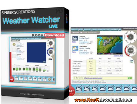 دانلود نرم افزار نمایش و پیش بینی وضعیت آب و هوا Weather Watcher Live 7.1.07