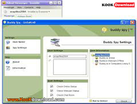 دیدن آفلاین یا آنلاین invisible با Yahoo Buddy Spy 2.2
