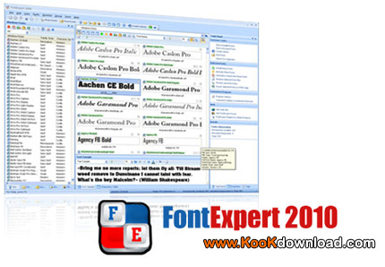 برنامه مدیریت کامل بر روی فونت های سیستم با FontExpert 2010 v10 Release 5