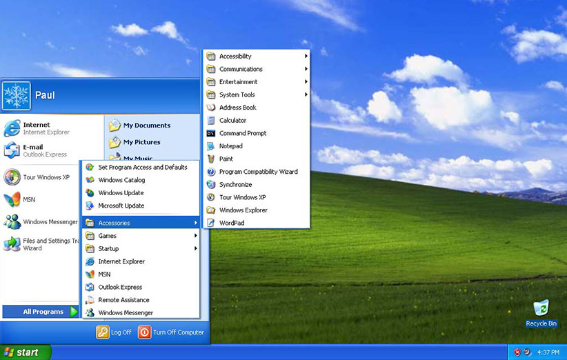 ۲۰۰ نوع از کلید های میانبر در ویندوز XP