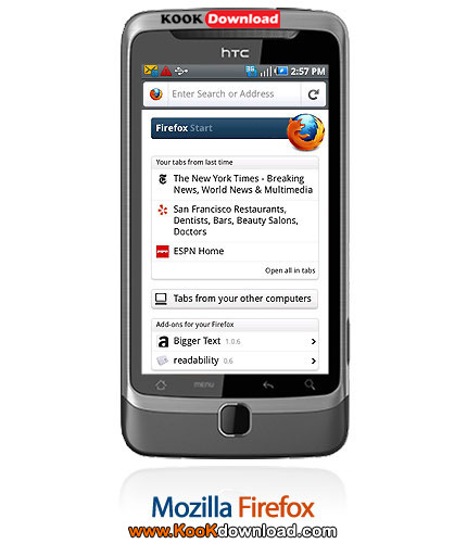 دانلود نرم افزار موبایل مرورگر اینترنت فایرفاکس Mozilla Firefox v6.0