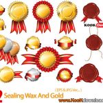 وکتور مهر طلایی و مومی شکل Sealing Wax And Gold