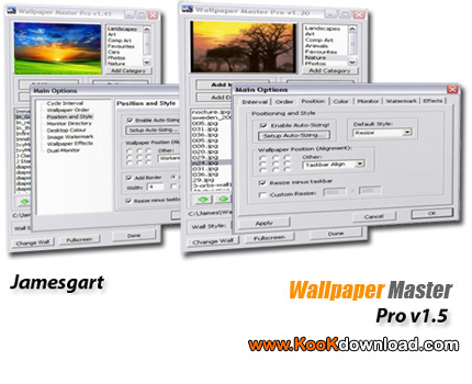 نرم افزار تغییر اتوماتیک عکس دسکتاپ Wallpaper Master Pro v1.5